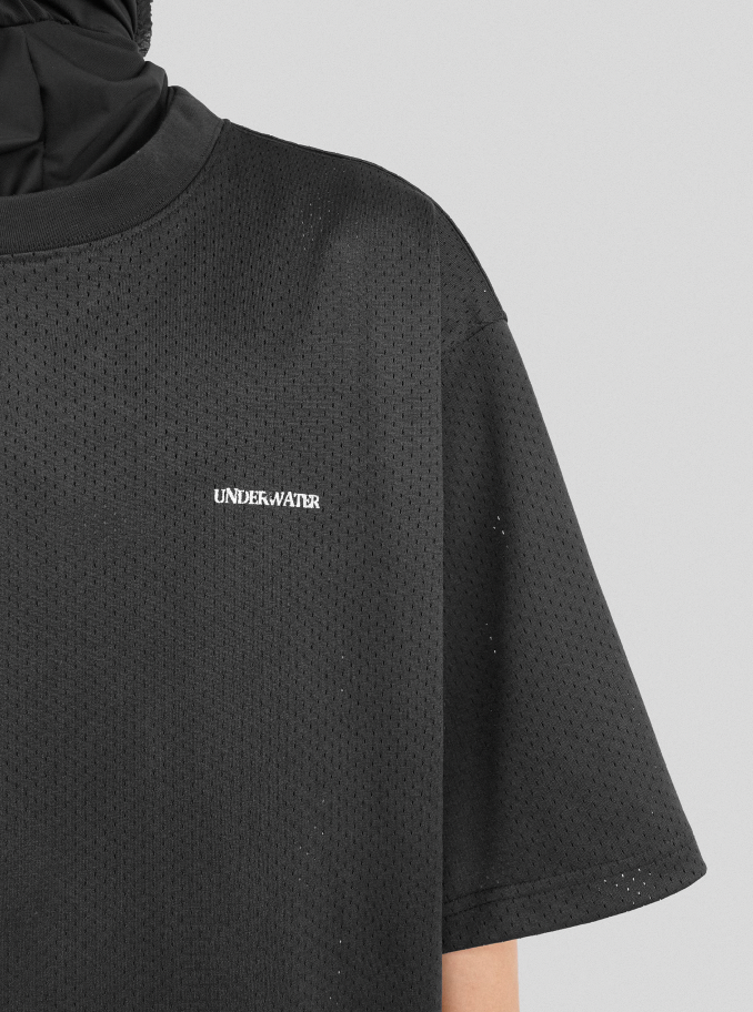 UNDERWATER Number 7 Cracked Aged Printed Mesh Jersey Tee