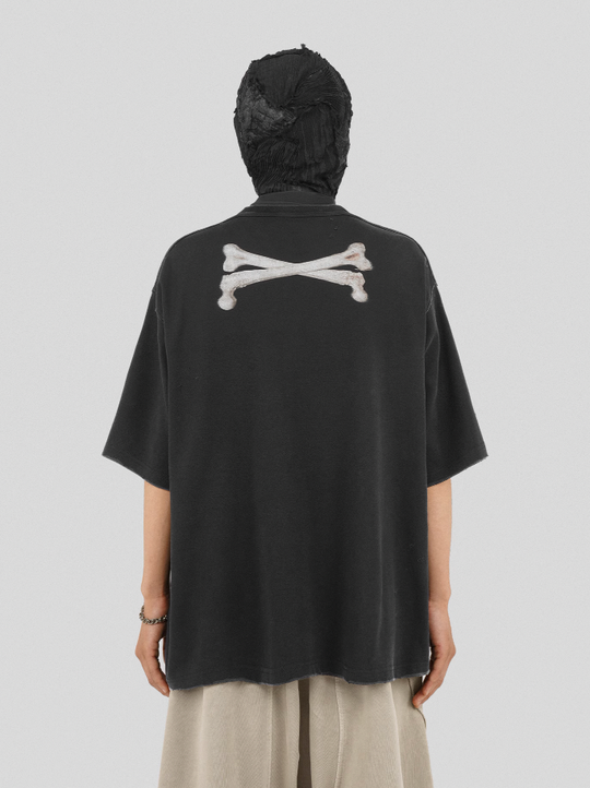 UNDERWATER Destroyed Cross Bones Print Tee