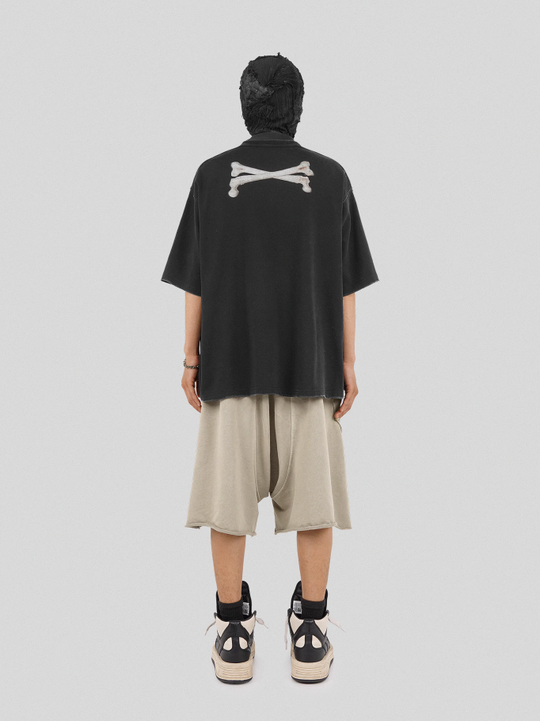 UNDERWATER Destroyed Cross Bones Print Tee