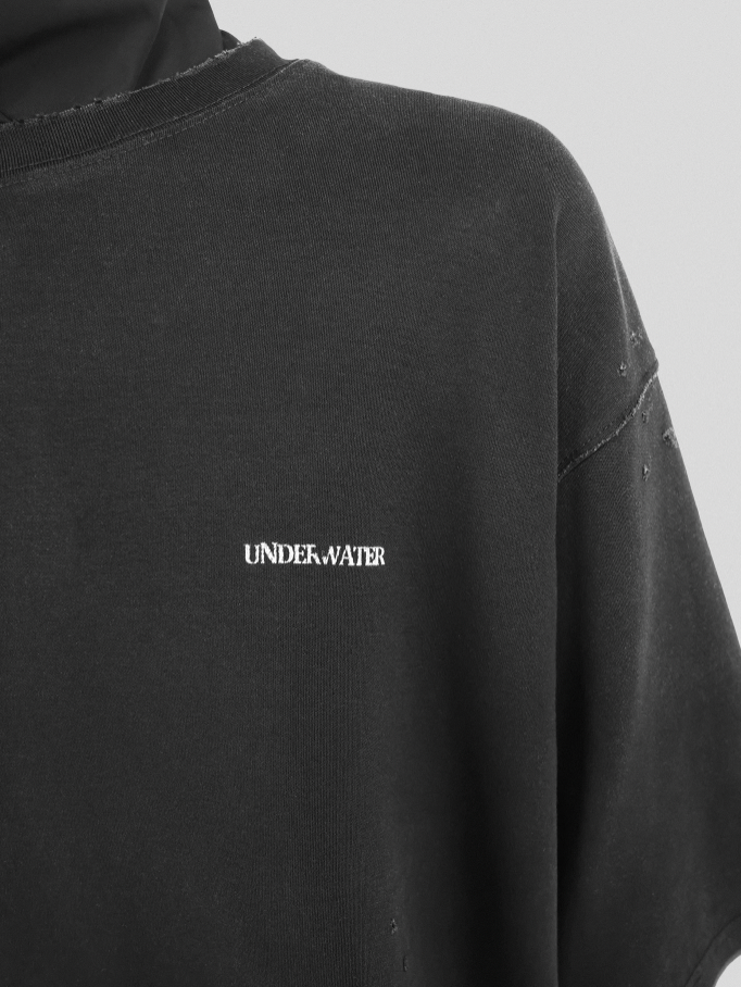 UNDERWATER Destroyed Cross Bones Print Tee