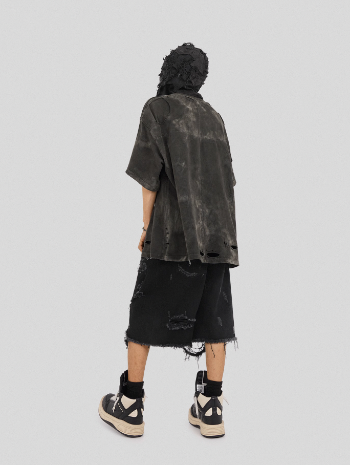 UNDERWATER Destruction Cross Deconstruction Zipper Tee Black