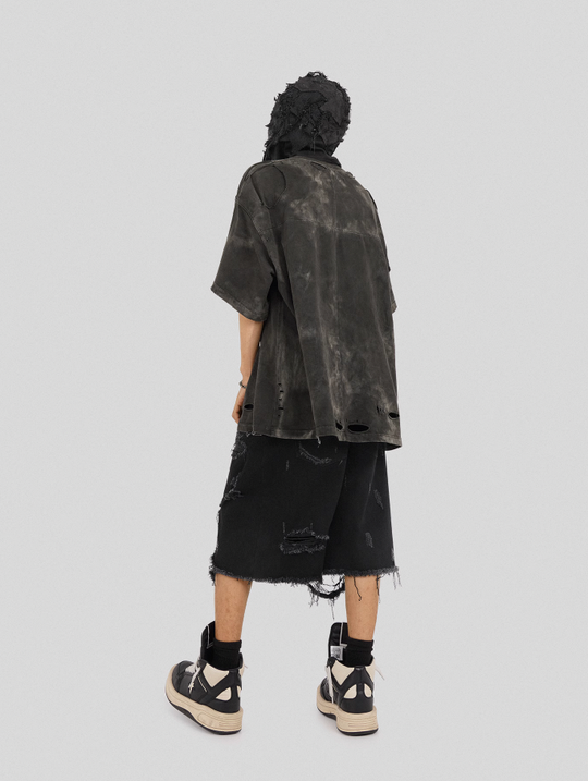 UNDERWATER Destruction Cross Deconstruction Zipper Tee Black