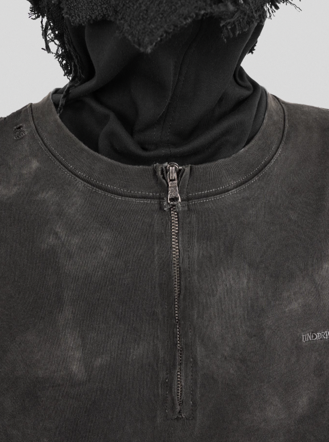 UNDERWATER Destruction Cross Deconstruction Zipper Tee Black