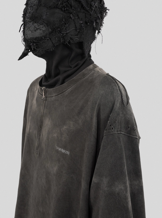 UNDERWATER Destruction Cross Deconstruction Zipper Tee Black