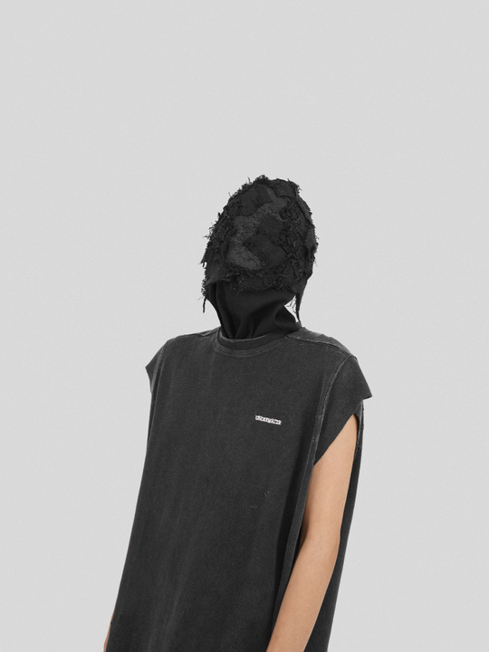 UNDERWATER Deconstructed Hand Damaged Sleeveless Tee Tank Top