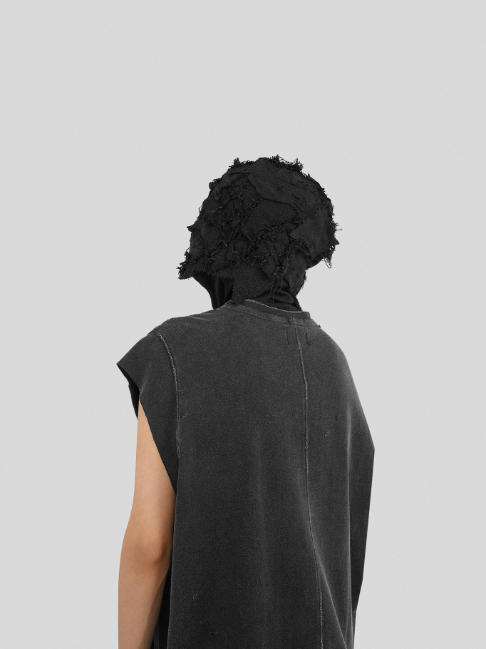 UNDERWATER Deconstructed Hand Damaged Sleeveless Tee Tank Top