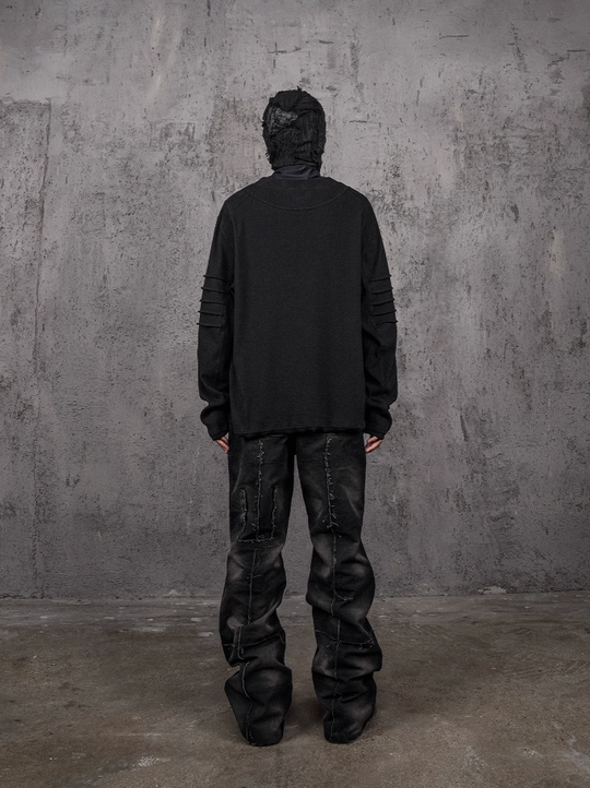 UNDERWATER Deconstructed Metal Rivets Canvas Cargo Work Pants