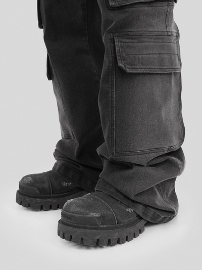 UNDERWATER Gradient 3D Patch Pockets Denim Jeans