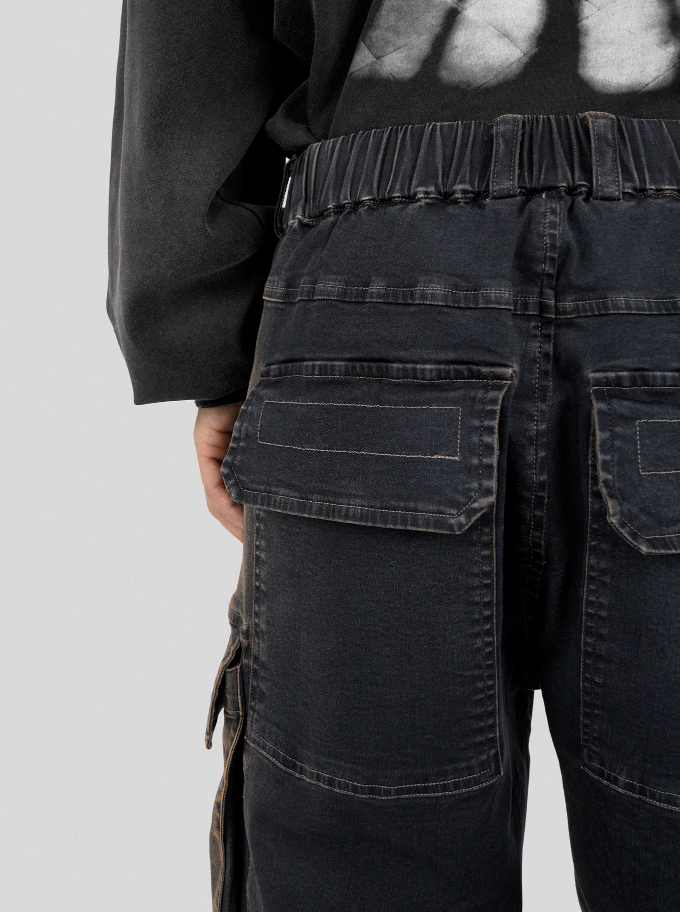 UNDERWATER Gradient Patch Pockets Denim Jeans