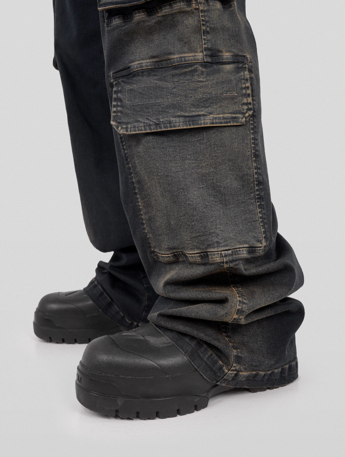 UNDERWATER Gradient Patch Pockets Denim Jeans