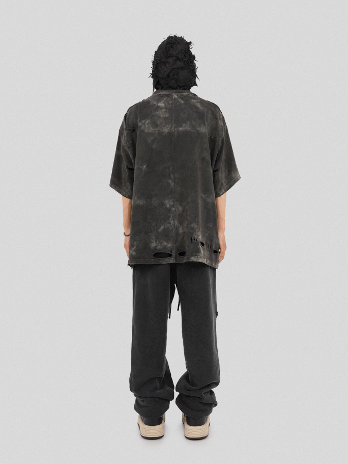 UNDERWATER Destroyed Messy Needle Embroidery Sweatpants