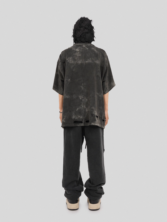 UNDERWATER Destroyed Messy Needle Embroidery Sweatpants