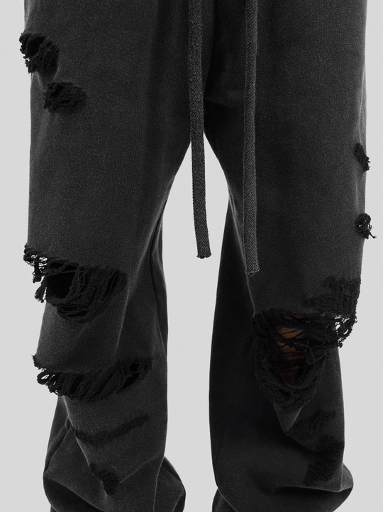 UNDERWATER Destroyed Messy Needle Embroidery Sweatpants