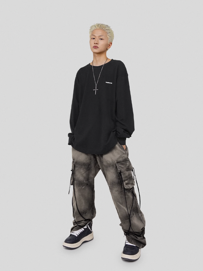 UNDERWATER Washed Multi Pocket Adjustable Cargo Work Pants