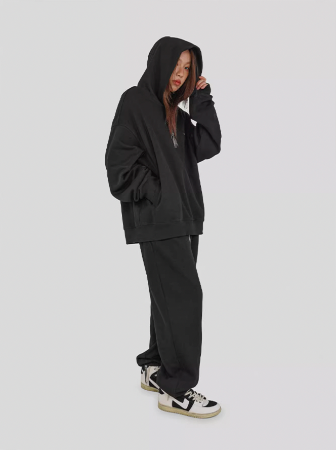 UNDERWATER Washed Basic Logo Embroidered Sweatpants