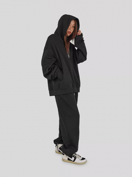 UNDERWATER Washed Basic Logo Embroidered Sweatpants