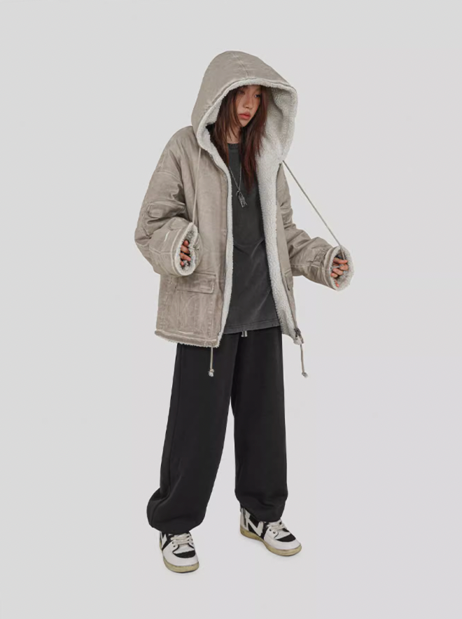 UNDERWATER Washed Basic Logo Embroidered Sweatpants