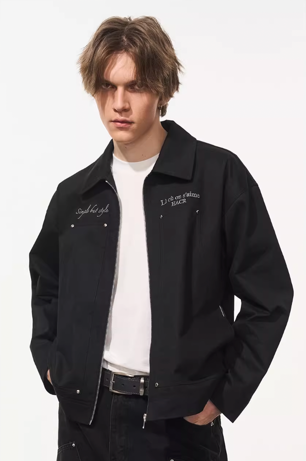 Harsh and Cruel Embroidered Carpenter Twill Jacket