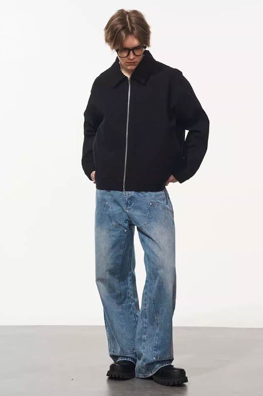 Harsh and Cruel Embroidered Logo Lapel Jacket