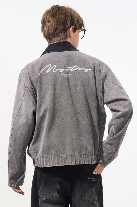 Harsh and Cruel Washed Retro Printed Jacket