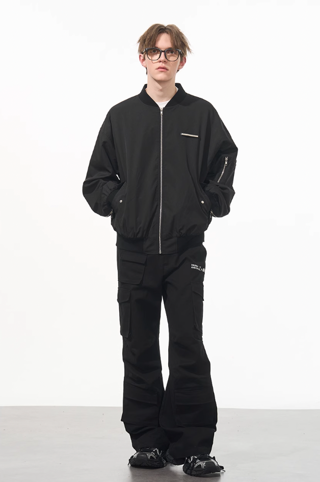 Harsh and Cruel Nylon Zipper Bomber Jacket