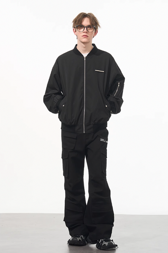 Harsh and Cruel Nylon Zipper Bomber Jacket