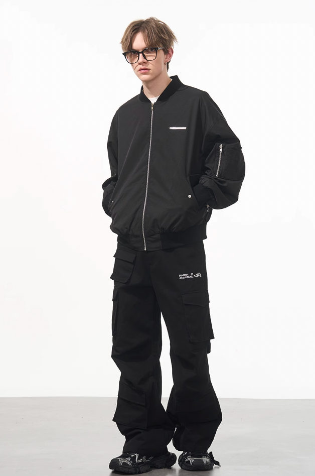 Harsh and Cruel Nylon Zipper Bomber Jacket