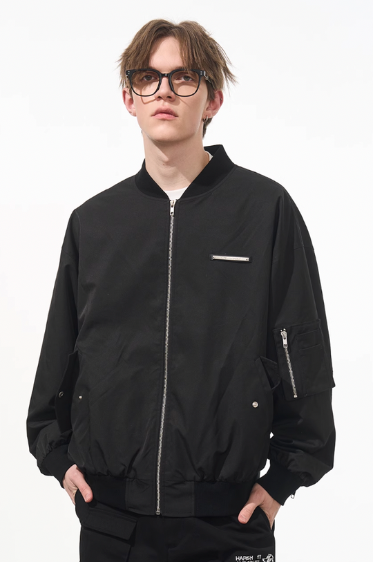 Harsh and Cruel Nylon Zipper Bomber Jacket