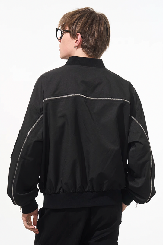 Harsh and Cruel Nylon Zipper Bomber Jacket