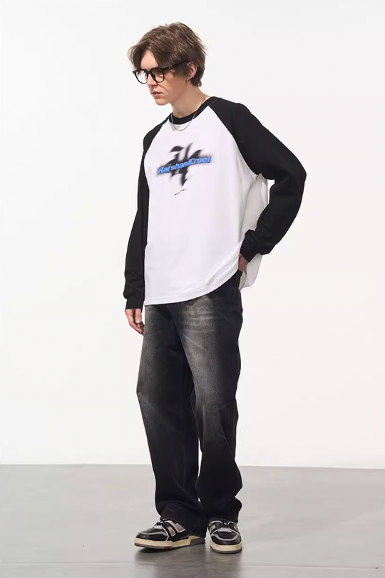 Harsh and Cruel Washed Straight Embroidered Denim