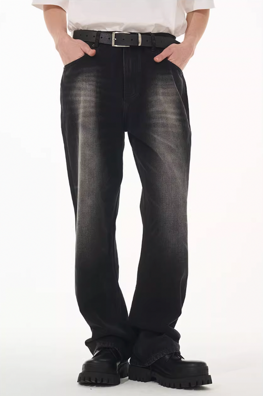 Harsh and Cruel Washed Straight Embroidered Denim