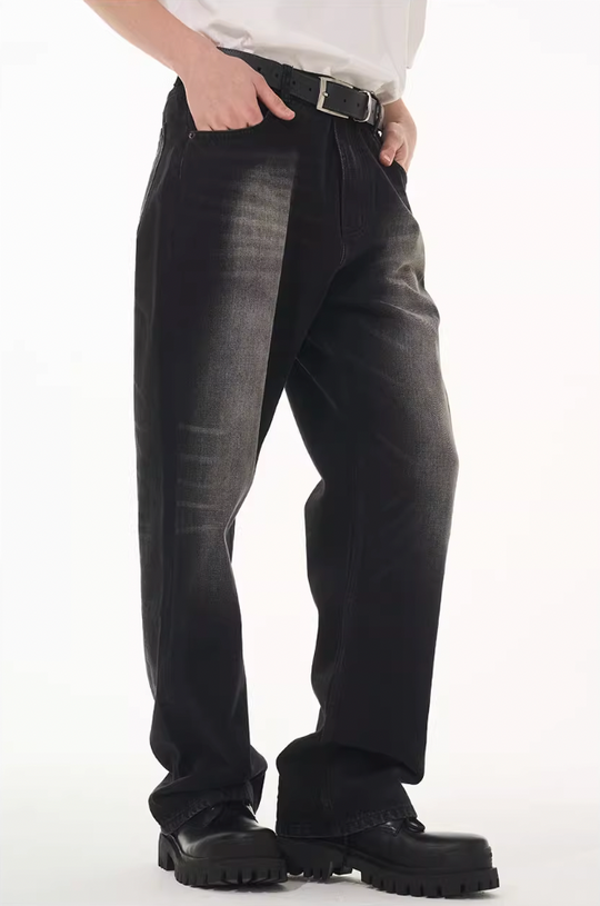 Harsh and Cruel Washed Straight Embroidered Denim