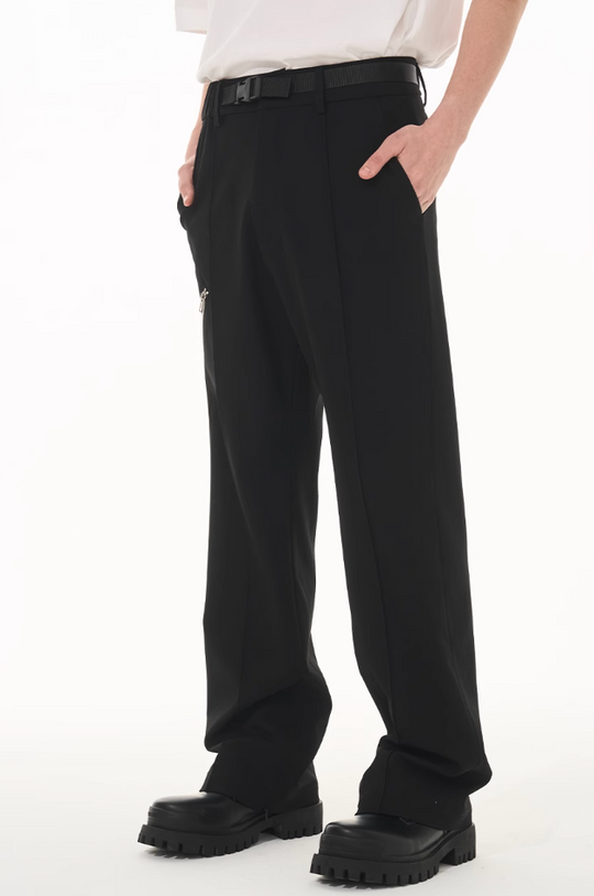 Harsh and Cruel Zipper Boot Cut Buckle Pants