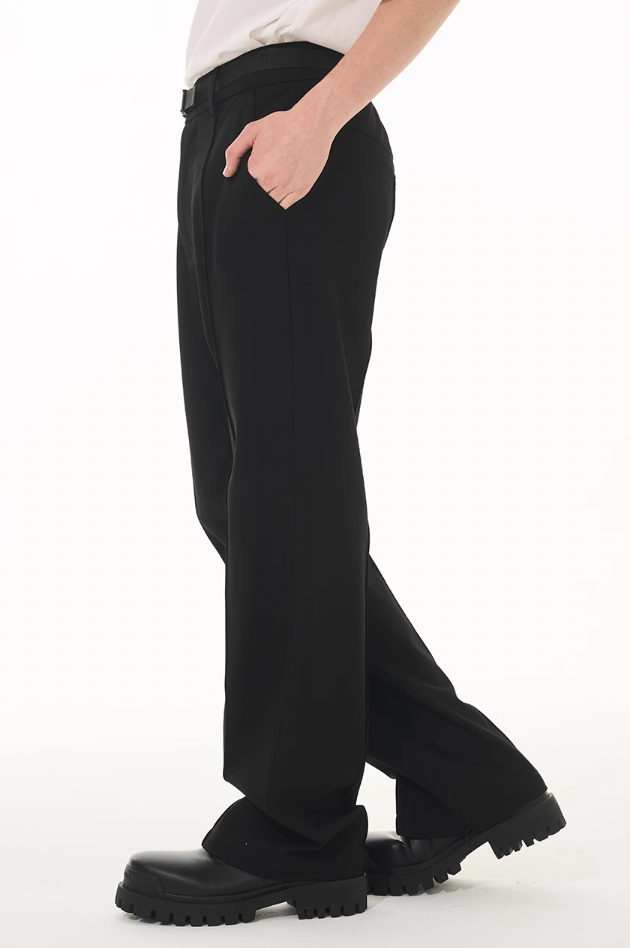 Harsh and Cruel Zipper Boot Cut Buckle Pants