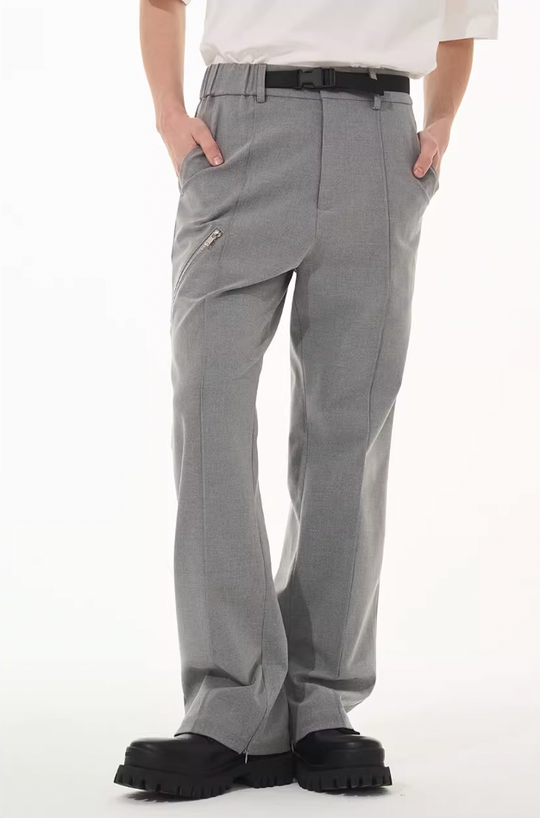 Harsh and Cruel Zipper Boot Cut Buckle Pants