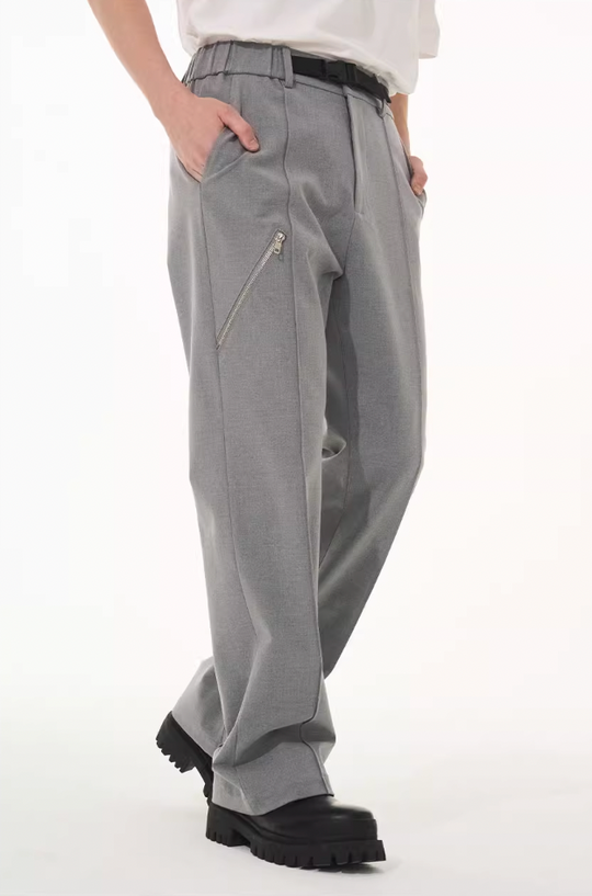 Harsh and Cruel Zipper Boot Cut Buckle Pants