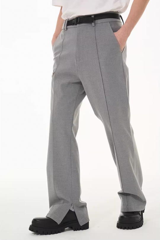 Harsh and Cruel Zipper Boot Cut Buckle Pants