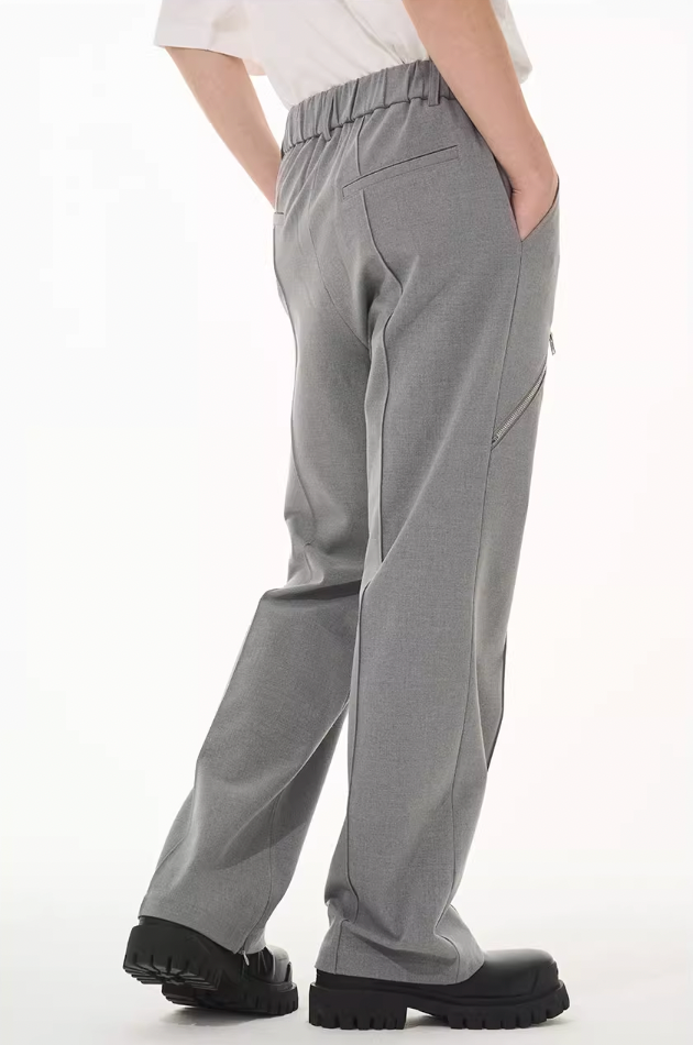 Harsh and Cruel Zipper Boot Cut Buckle Pants