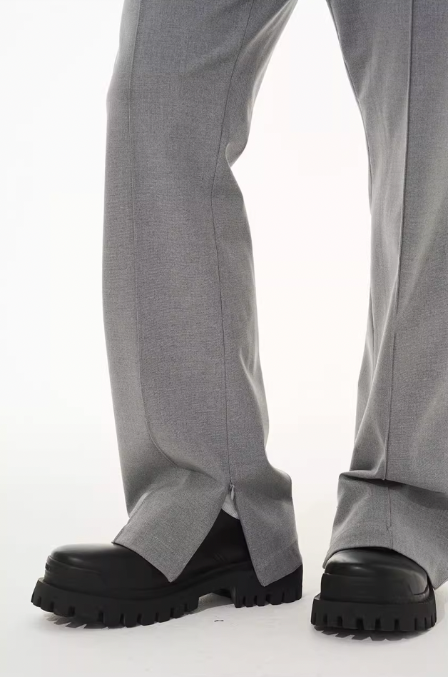 Harsh and Cruel Zipper Boot Cut Buckle Pants