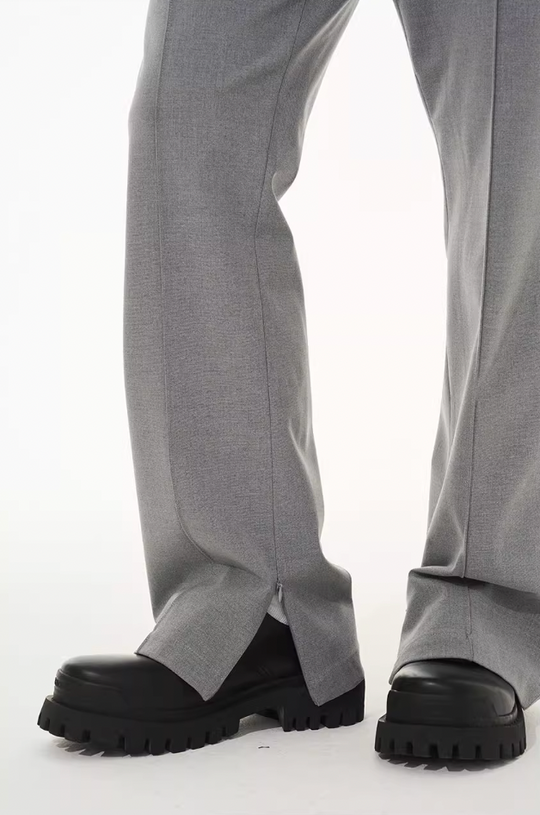 Harsh and Cruel Zipper Boot Cut Buckle Pants