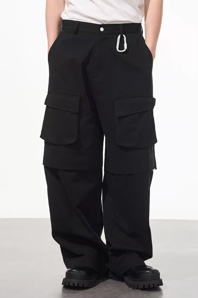 Harsh and Cruel Functional Pocket Pleated Cargo Trousers
