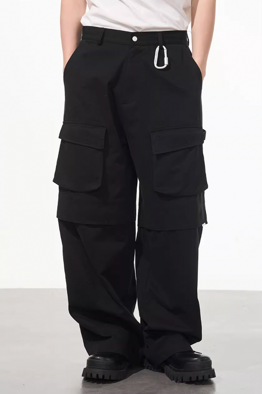 Harsh and Cruel Functional Pocket Pleated Cargo Trousers