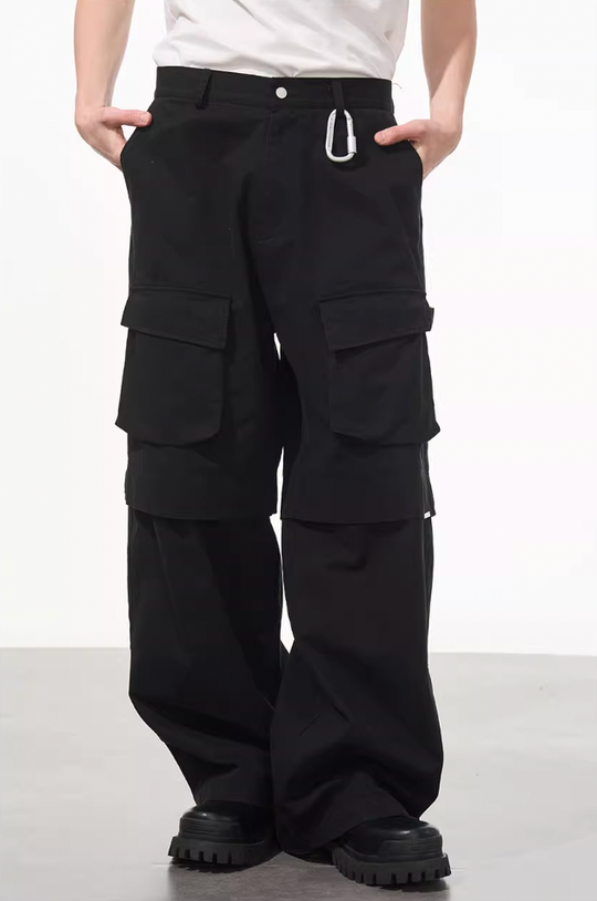 Harsh and Cruel Functional Pocket Pleated Cargo Trousers