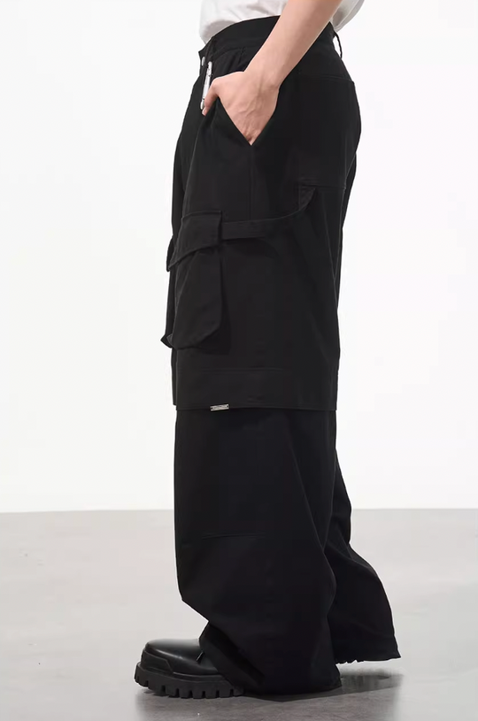 Harsh and Cruel Functional Pocket Pleated Cargo Trousers