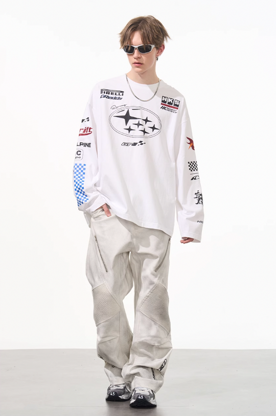 Harsh and Cruel Racing Printed Long Sleeve Tee