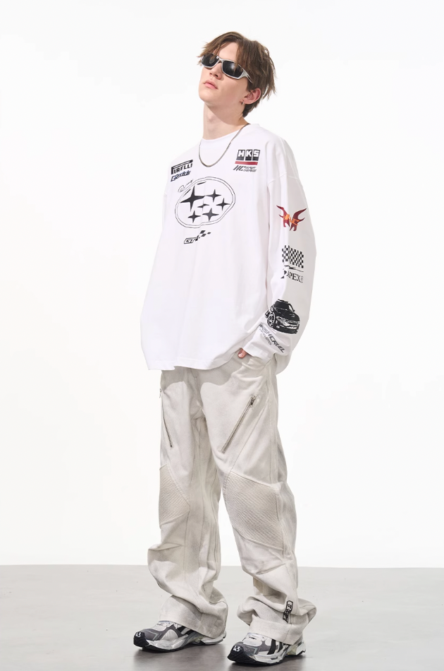 Harsh and Cruel Racing Printed Long Sleeve Tee