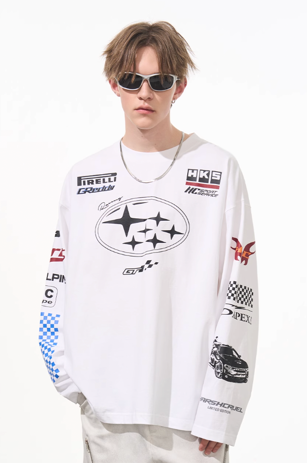 Harsh and Cruel Racing Printed Long Sleeve Tee