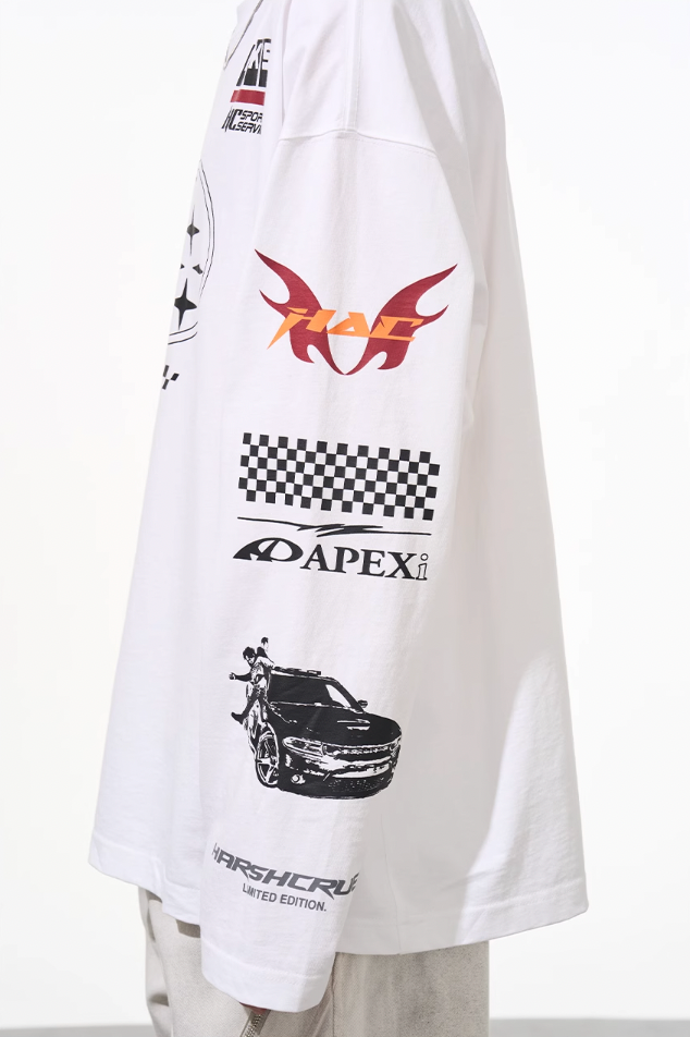 Harsh and Cruel Racing Printed Long Sleeve Tee