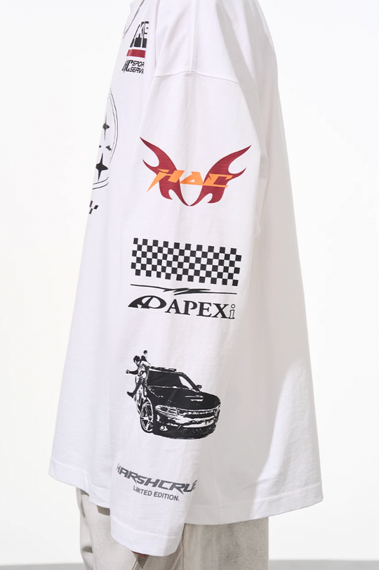 Harsh and Cruel Racing Printed Long Sleeve Tee