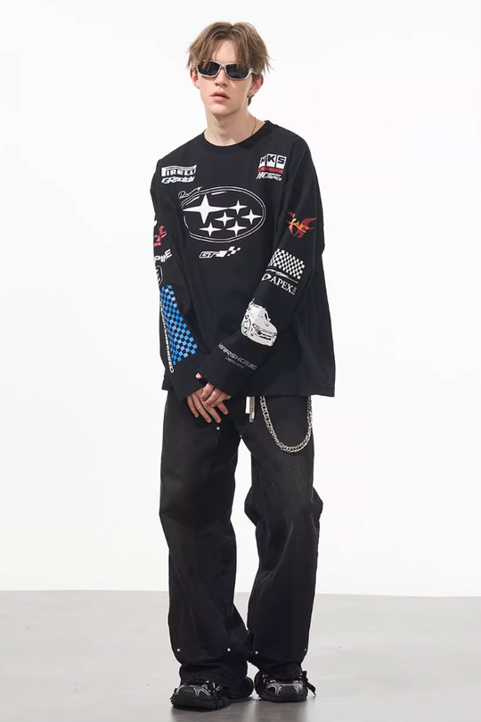 Harsh and Cruel Racing Printed Long Sleeve Tee